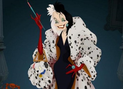 Cruella De Vil - a fő gazember a Disney