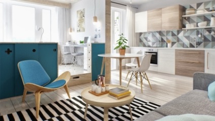 Konyha-stúdió - Hruscsov - (59 fotó) design stúdió vagy egy hálószobás apartman Hruscsov