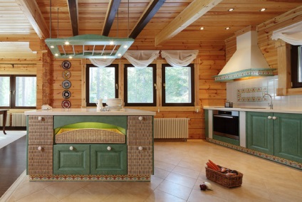 Kitchen egy fából készült ház (45 fotó) video utasítást regisztrációs kezükben, befejezi,