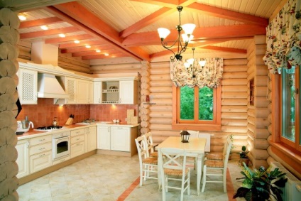 Kitchen egy fából készült ház (45 fotó) video utasítást regisztrációs kezükben, befejezi,