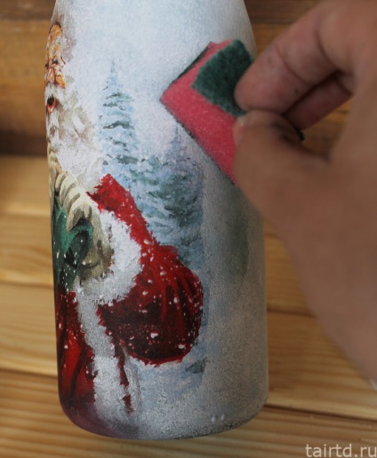 Mester osztályban decoupage üveg pezsgő az új évben