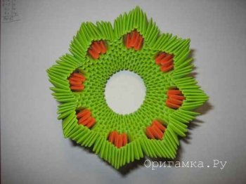 Moduláris origami „kosárba”