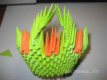 Moduláris origami „kosárba”