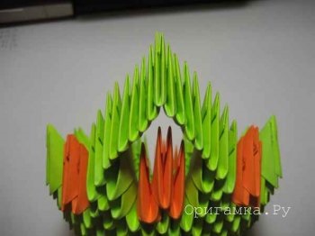 Moduláris origami „kosárba”