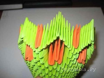 Moduláris origami „kosárba”