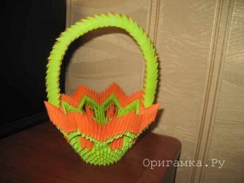 Moduláris origami „kosárba”