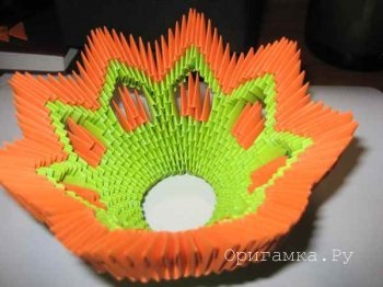 Moduláris origami „kosárba”