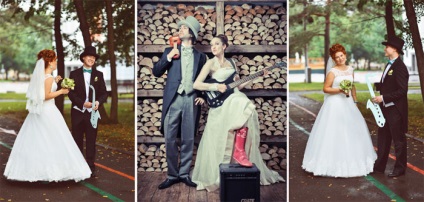 Musical esküvő esetben a kép a menyasszony és a vőlegény, tervezési elképzelések és tartozékok, fotó és videó