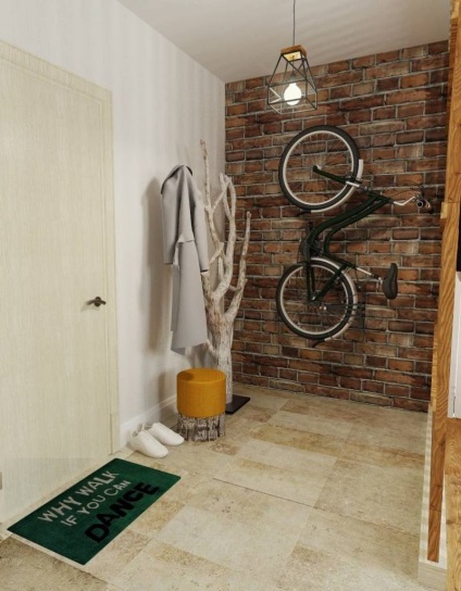 A falakat díszítő a folyosón, és a konyhában háttérkép és díszítő kő a fotó (55 fénykép ötlet)