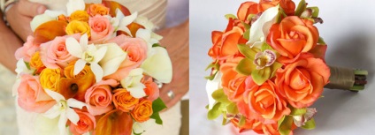 Peach menyasszonyi csokor - tippek választotta színek és a színek, fotók