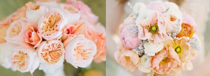 Peach menyasszonyi csokor - tippek választotta színek és a színek, fotók