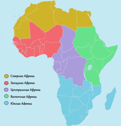 Régiók Afrika államok és városok