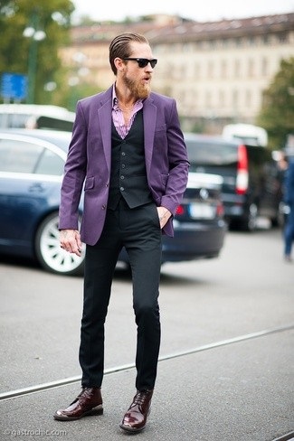 Abból, amit viselni férfi lila kabát egy kabát íjak (24 fotó), férfi divat
