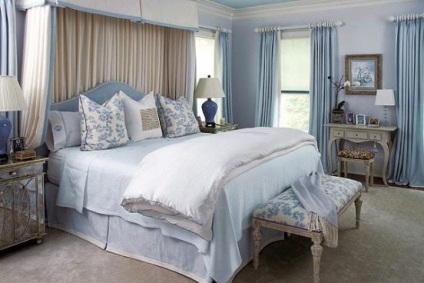 Hálószoba kék árnyalatai - az eredeti belsőépítészeti ötletek, a lehetséges kombinációk szereplő színek fotókkal