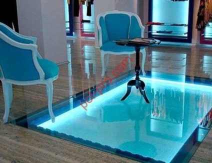Üveg padló - hogyan lehet a saját kezét, berendezések és létesítmények