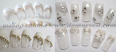 Весільний дизайн накладних нігтів, будинок наречених
