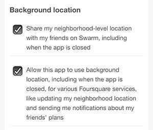 Swarm kapcsolatok és a használati utasítást, mintegy foursquare