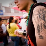 Tattoo halál a kaszát érték, és a fénykép miniatűr