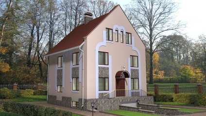 Kényelmes és szép ház egy keskeny szakaszán