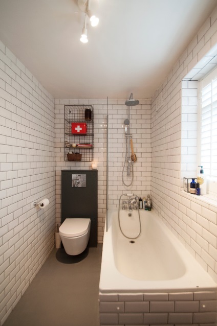Keskeny fürdőszoba tervezés fotó