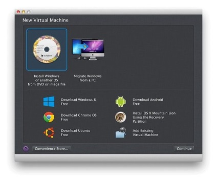 Virtual Machine for Mac OS - munkaprogramok és azok beállításai