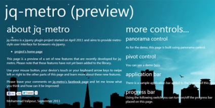 Mindössze annyit kell létrehozni weboldalakat a Metro stílusú felület a Windows 8