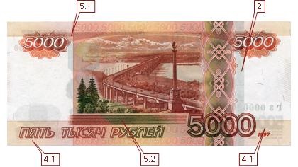 5000 rubelt, bankjegyek fotó és leírás - Novoszibirszk, Budapest, Budapest, Nyizsnyij Novgorod -