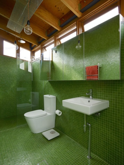 Belsőépítészet zöld fürdőszoba, modern és klasszikus stílus, elrendezés és dekoráció