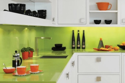 Tervezés világoszöld konyha - belső képek