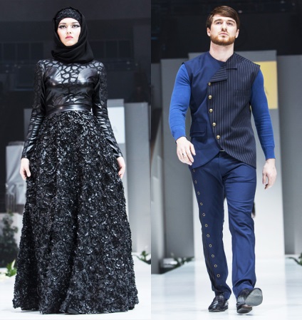 Hosszú szoknya, cipő, sál (Groznij Fashion Sajtószolgálat) Hosszú szoknya, cipő, sál