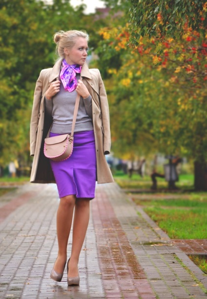 Hogyan válasszuk ki és mit viselnek lila szoknya fotó