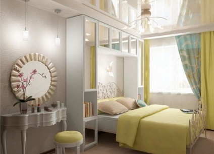 Gyönyörű design kis hálószoba a Hruscsov c fotó