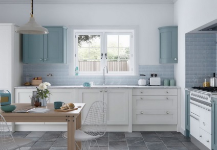 A konyha kék árnyalatai - 80 példákat képek a belső