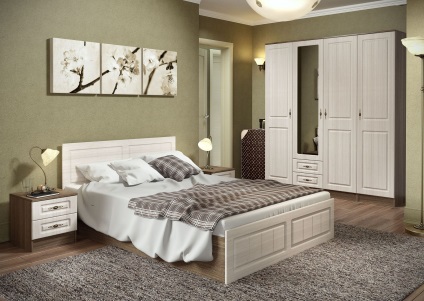 Hálószobabútor fehér modern és klasszikus, gyönyörű tömörfa stílusában Provence