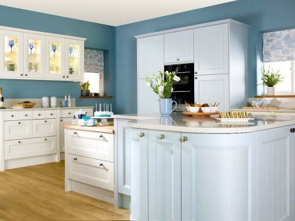 Stílusos konyha kék titkok tervezők - 22 fotó