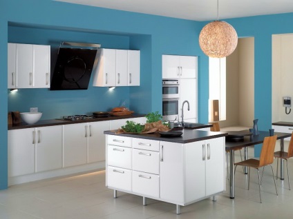 Stílusos konyha kék titkok tervezők - 22 fotó
