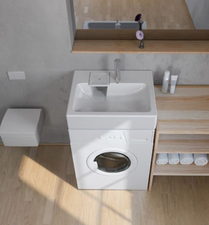Mosógép a mosogató alatt a fürdőszobában különösen az elhelyezés és a telepítés a szabályokat -