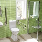 Zöld csempe a fürdőszoba kialakítása a szoba zöld árnyalataival