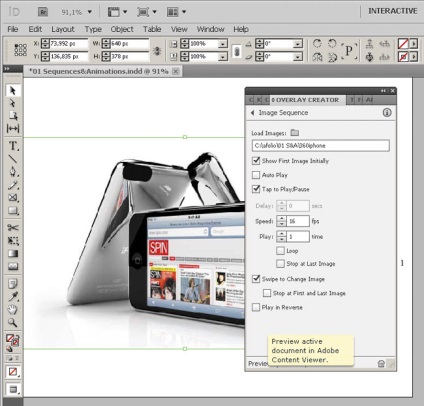 Adobe Digital Publishing Suite interaktív eszközök Content