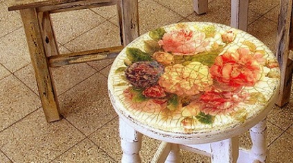 Decoupage széklet új élet elavult dolgok (37 fotó) (db) Decoupage széklet új élet elavult dolgok (37 fotó)