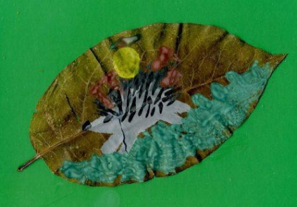 Mester osztályban festmény a leveleken „erdő művészeti galéria” (óvodáskortól)