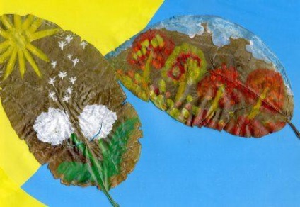 Mester osztályban festmény a leveleken „erdő művészeti galéria” (óvodáskortól)
