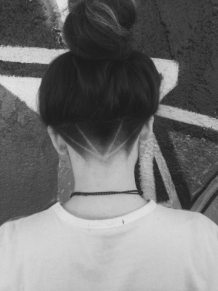 Az új trend a lányok borotvált minták a fej hátsó részét (19 fotó)
