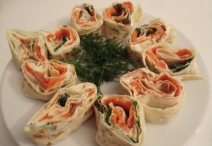 Receptek Lavash tekercsek különböző tömések (fotó) (receptek) Receptek Lavash tekercsek különböző tömések (fotó)