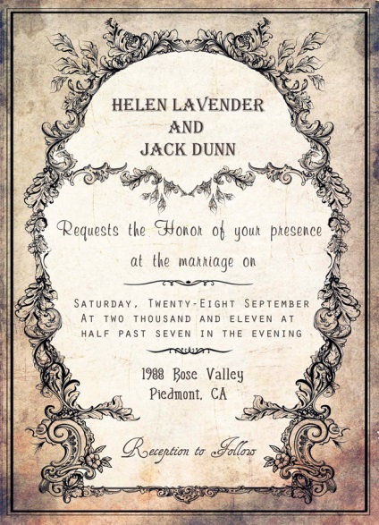 Vintage esküvői meghívók