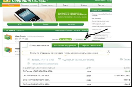 Card Statement Takarékpénztár keresztül Sberbank Online