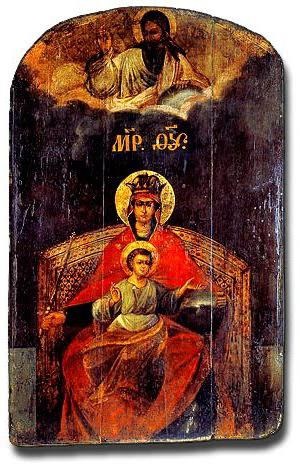 Regnáló ikon az Istenanya, mitől mintegy imádkozva ikon