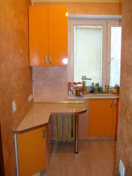 Belsőépítészet ötletek és egy kis konyha, a Hruscsov - fotó