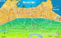 Térkép: Pattaya az orosz (bevásárlóközpontok, piacok, érdekességek)