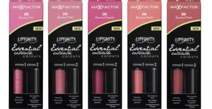 Max Factor Lipfinity hosszantartó, áttekintésre, paletta